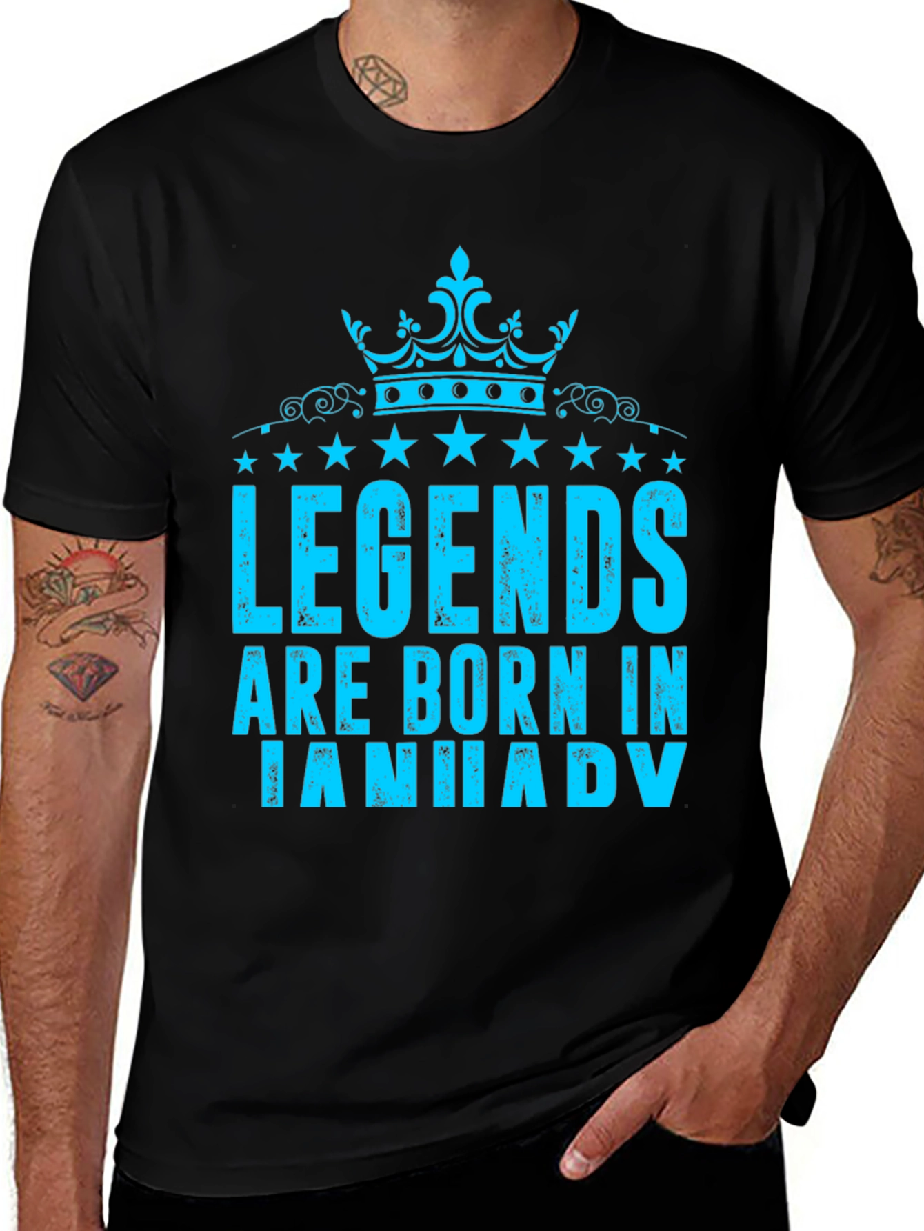 Legends Are Born in January Black T-Shirt
