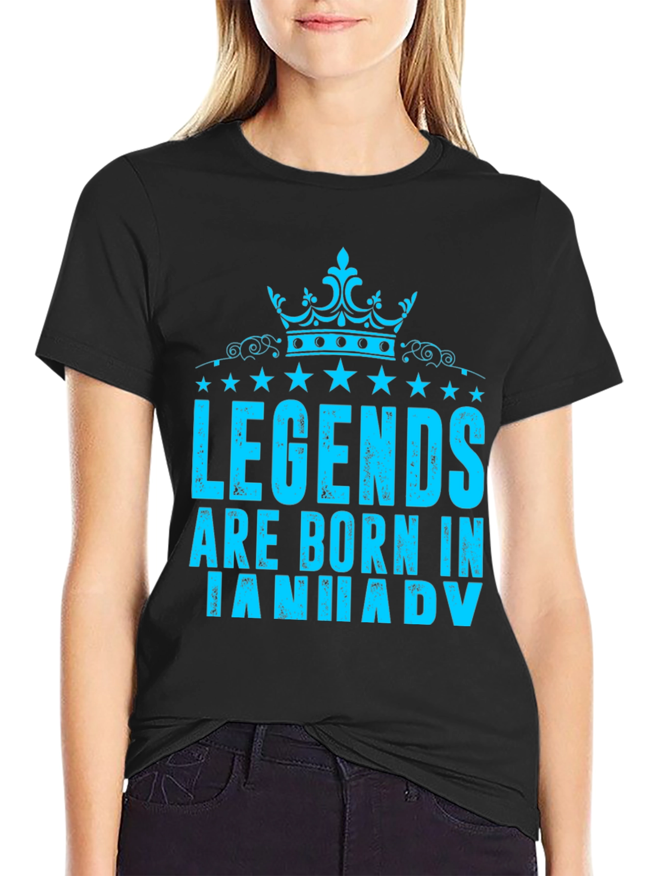 Legends Are Born in January Black T-Shirt
