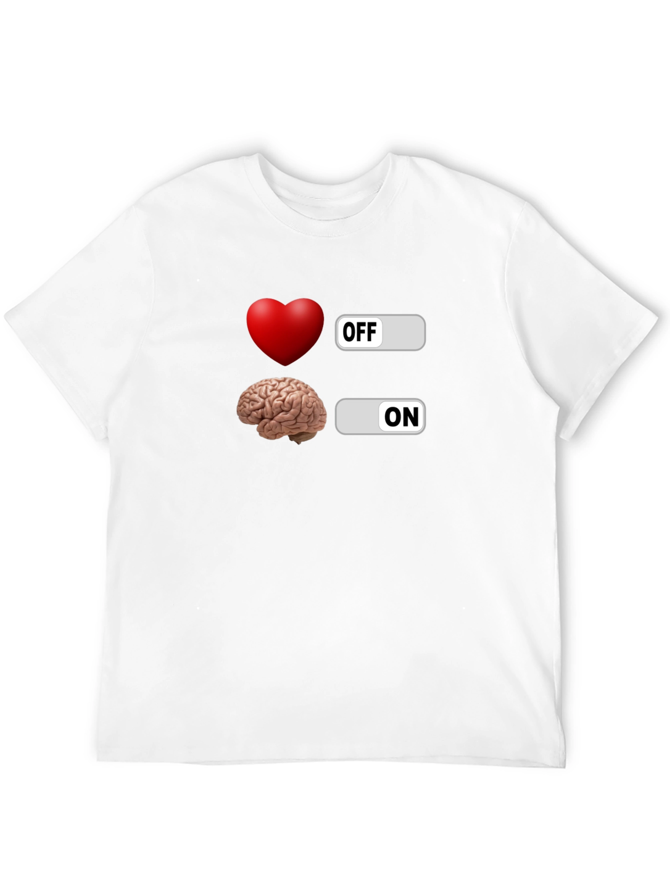 Heart Off Brain On Graphic T-Shirt