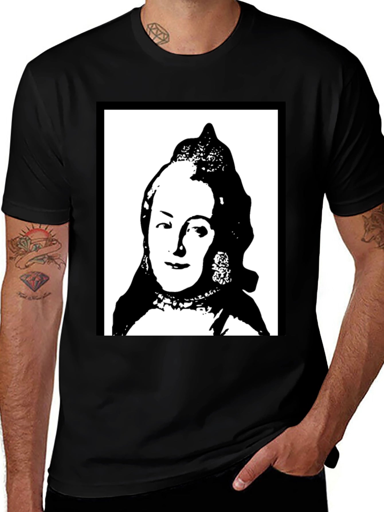 Silhouette Portrait Graphic Tee - Black