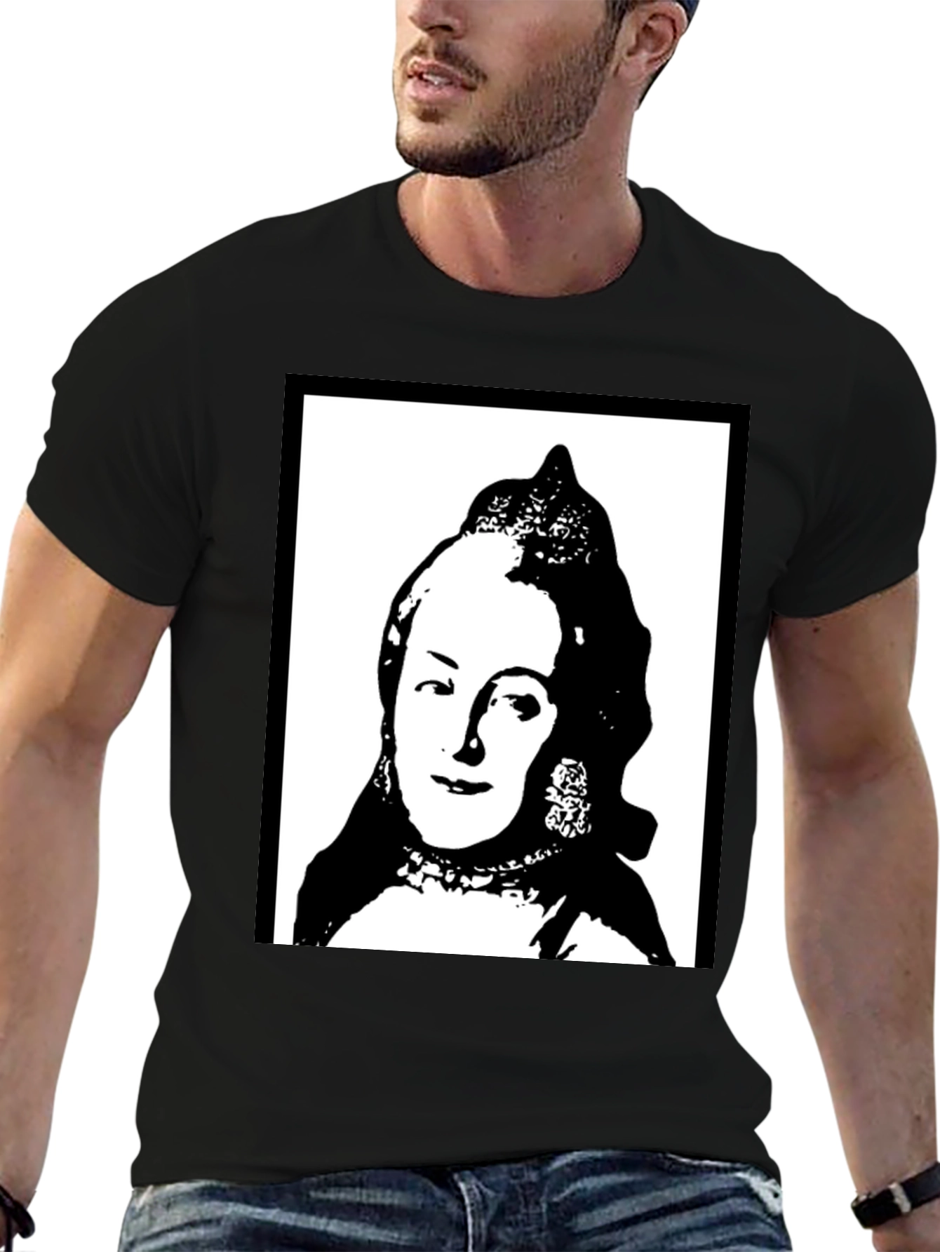 Silhouette Portrait Graphic Tee - Black