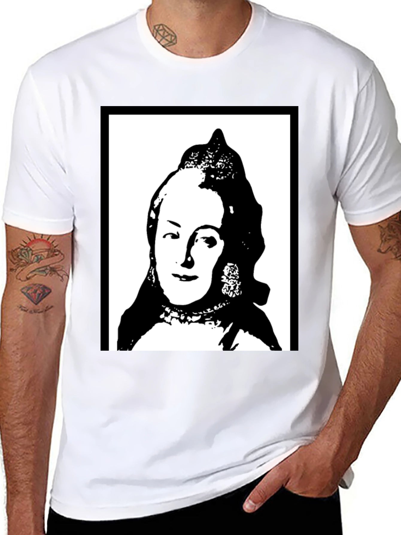 Silhouette Portrait Graphic Tee - Black