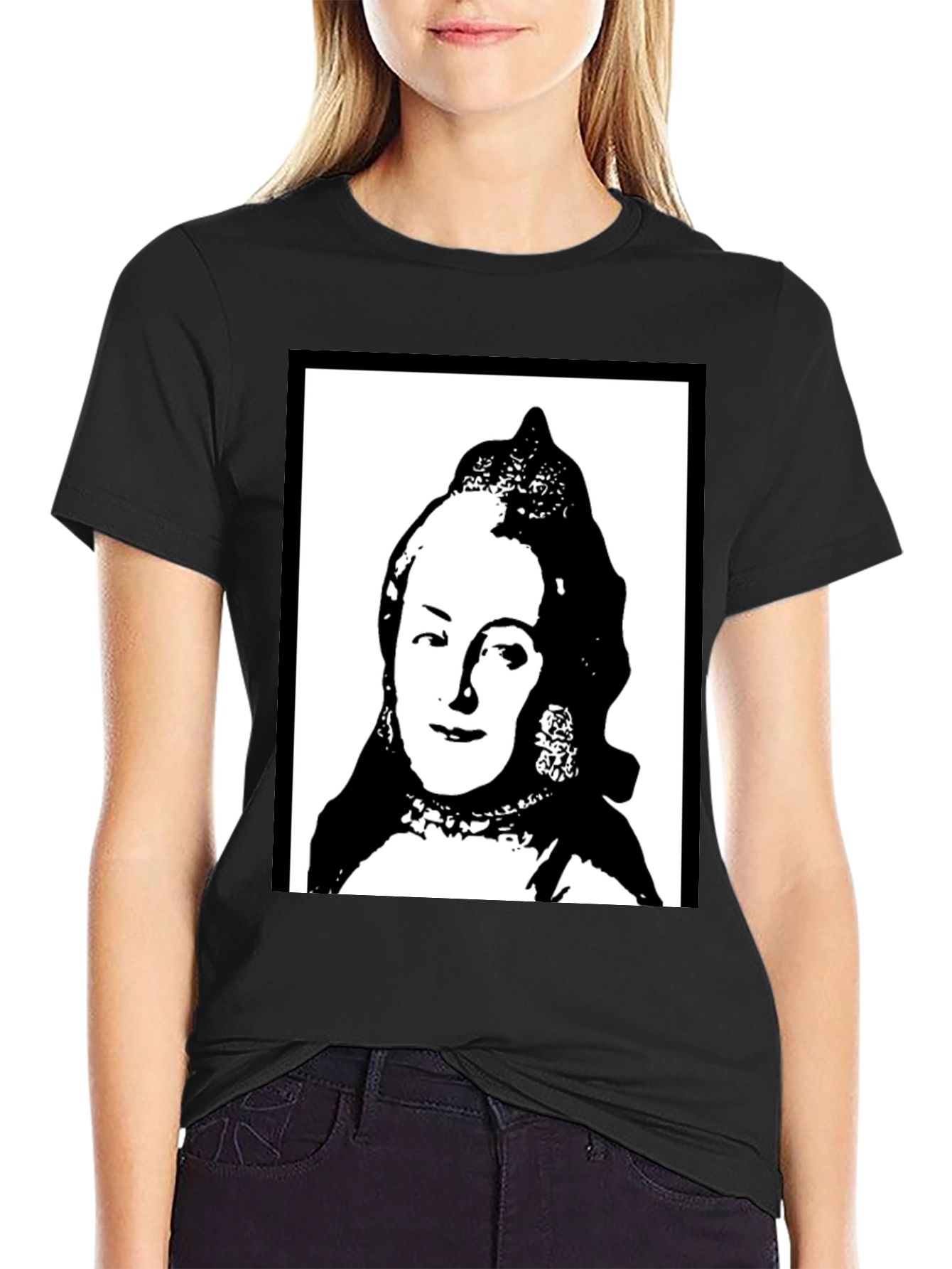 Silhouette Portrait Graphic Tee - Black