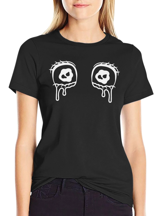 Mens Black T-Shirt with Spooky Eye Graphic