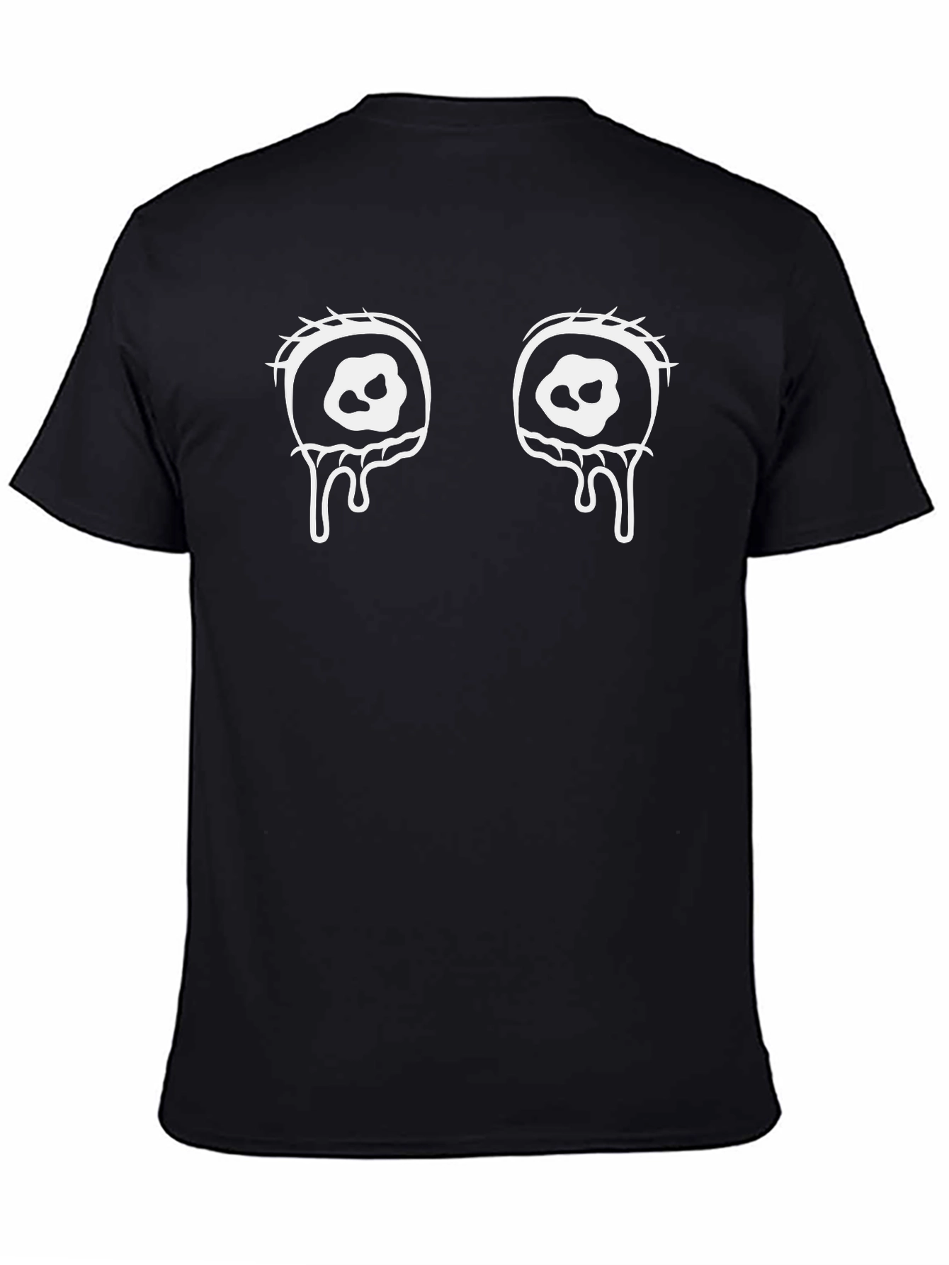 Mens Black T-Shirt with Spooky Eye Graphic