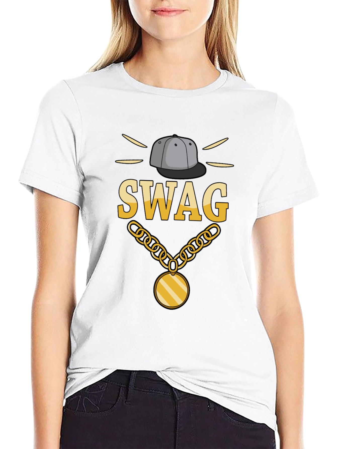 Swag Graphic Print Black T-Shirt