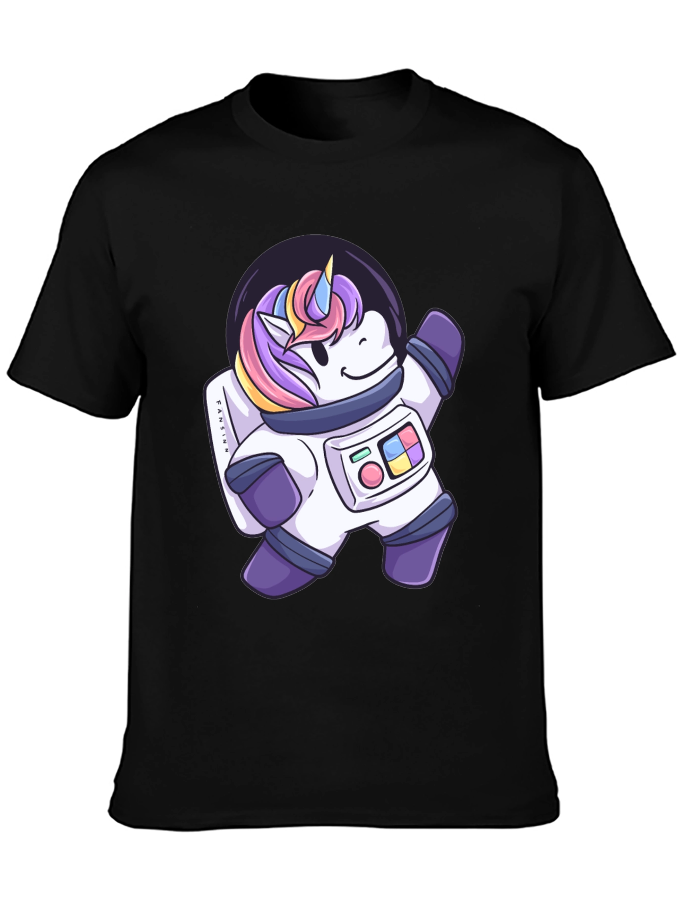 Astronaut Unicorn Graphic T-Shirt - Black