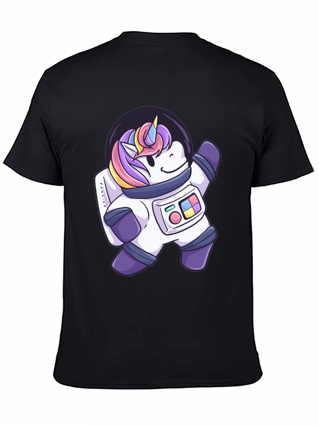 Astronaut Unicorn Graphic T-Shirt - Black