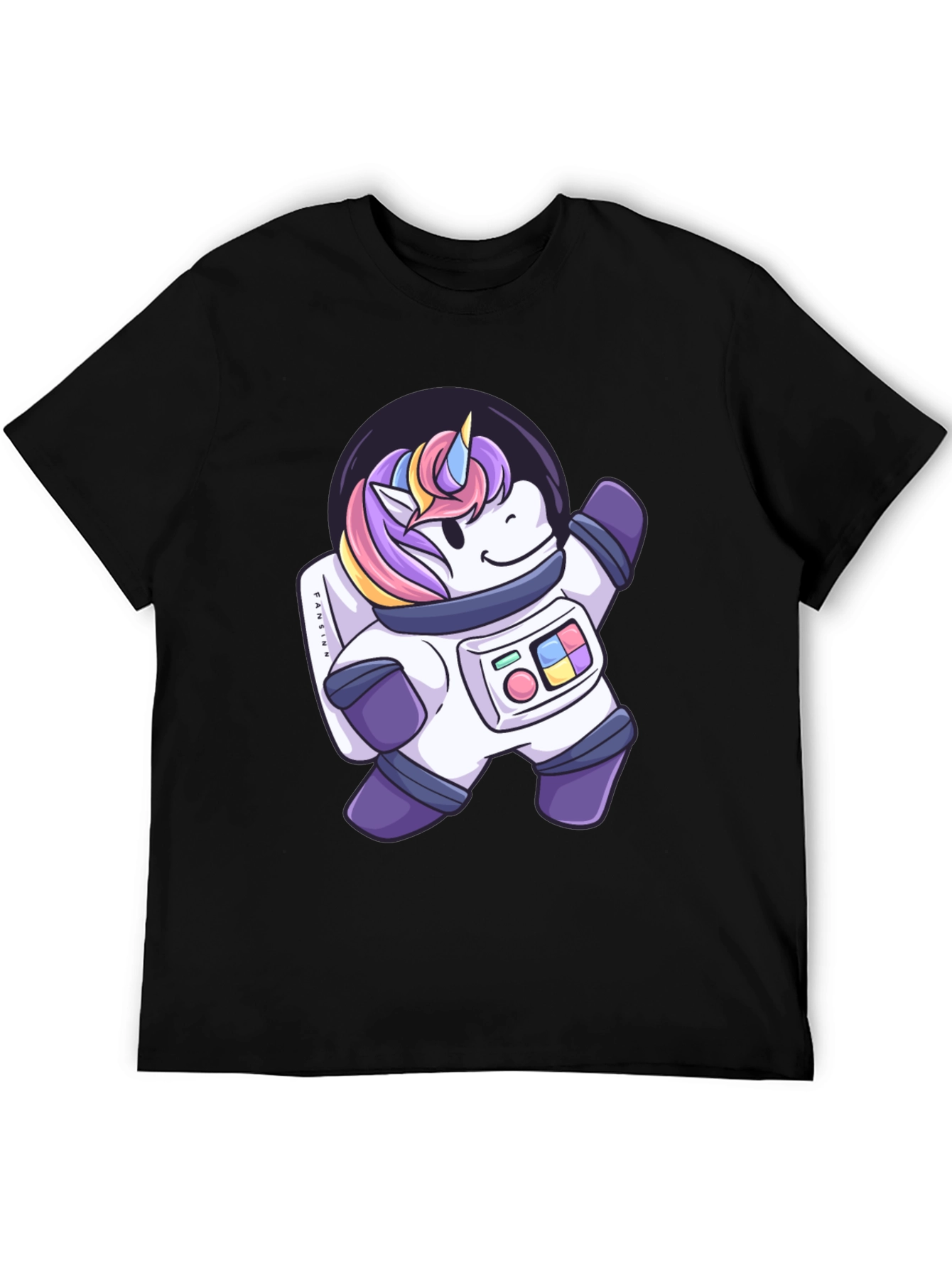 Astronaut Unicorn Graphic T-Shirt - Black