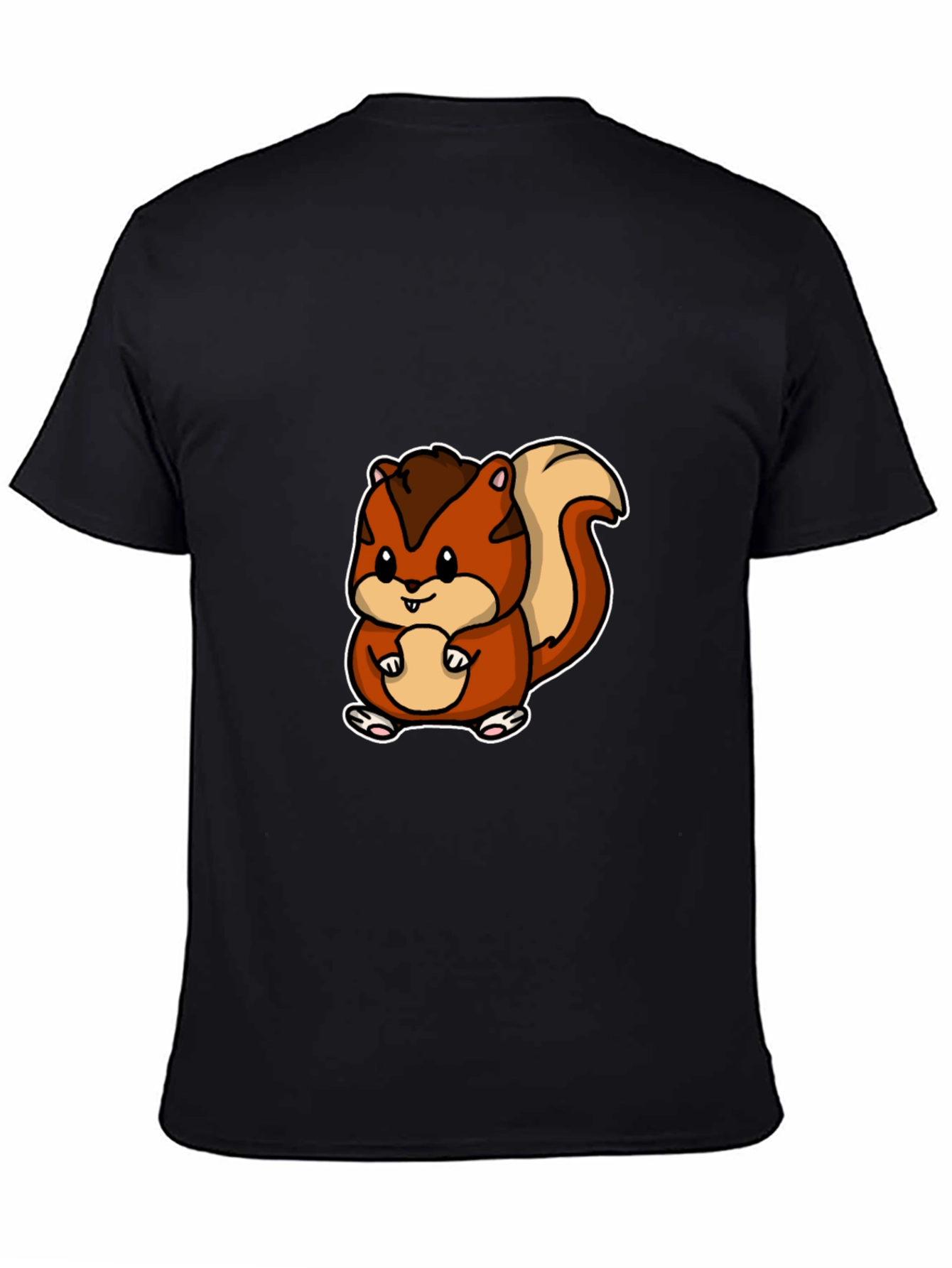 Cute Squirrel Graphic Tee - Black