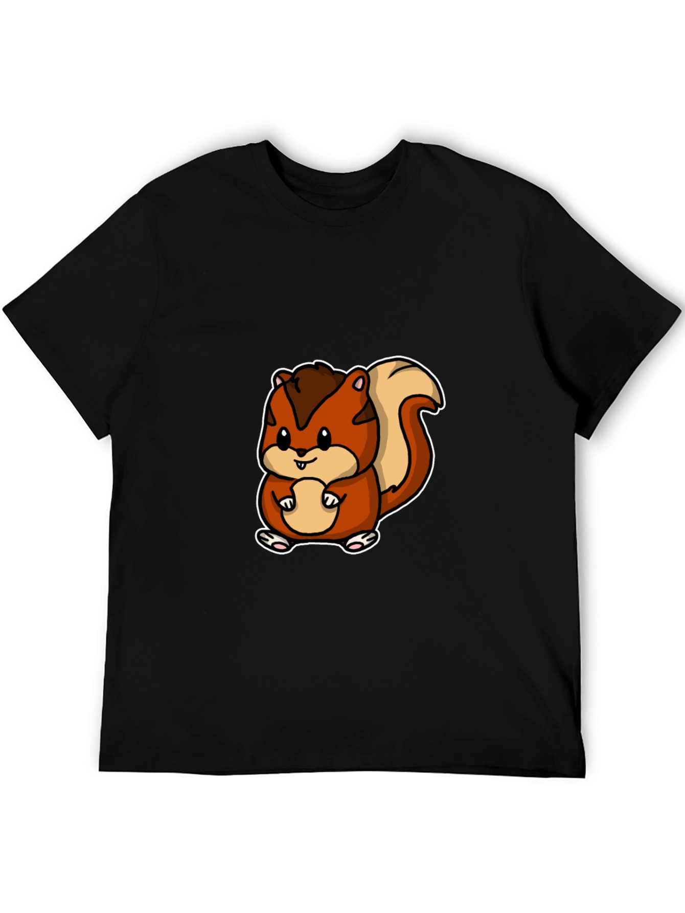 Cute Squirrel Graphic Tee - Black