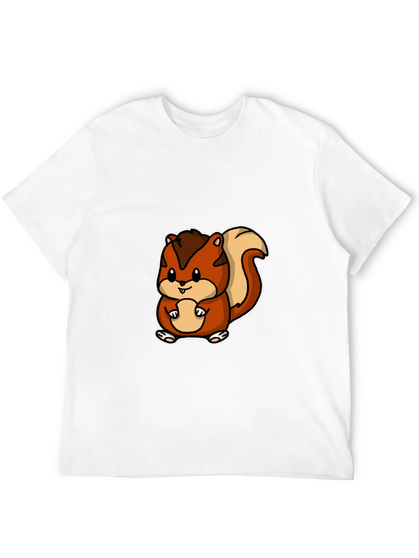 Cute Squirrel Graphic Tee - Black