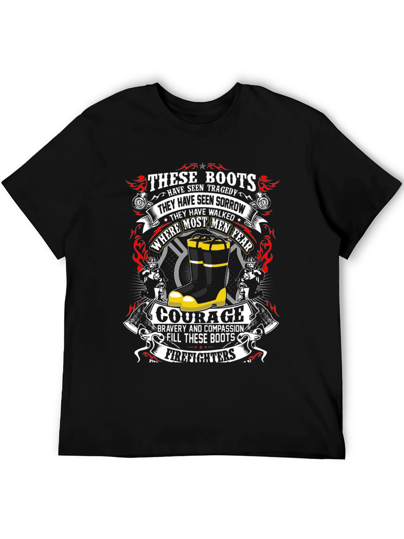 Firefighter Boots Graphic T-Shirt - Courage & Bravery