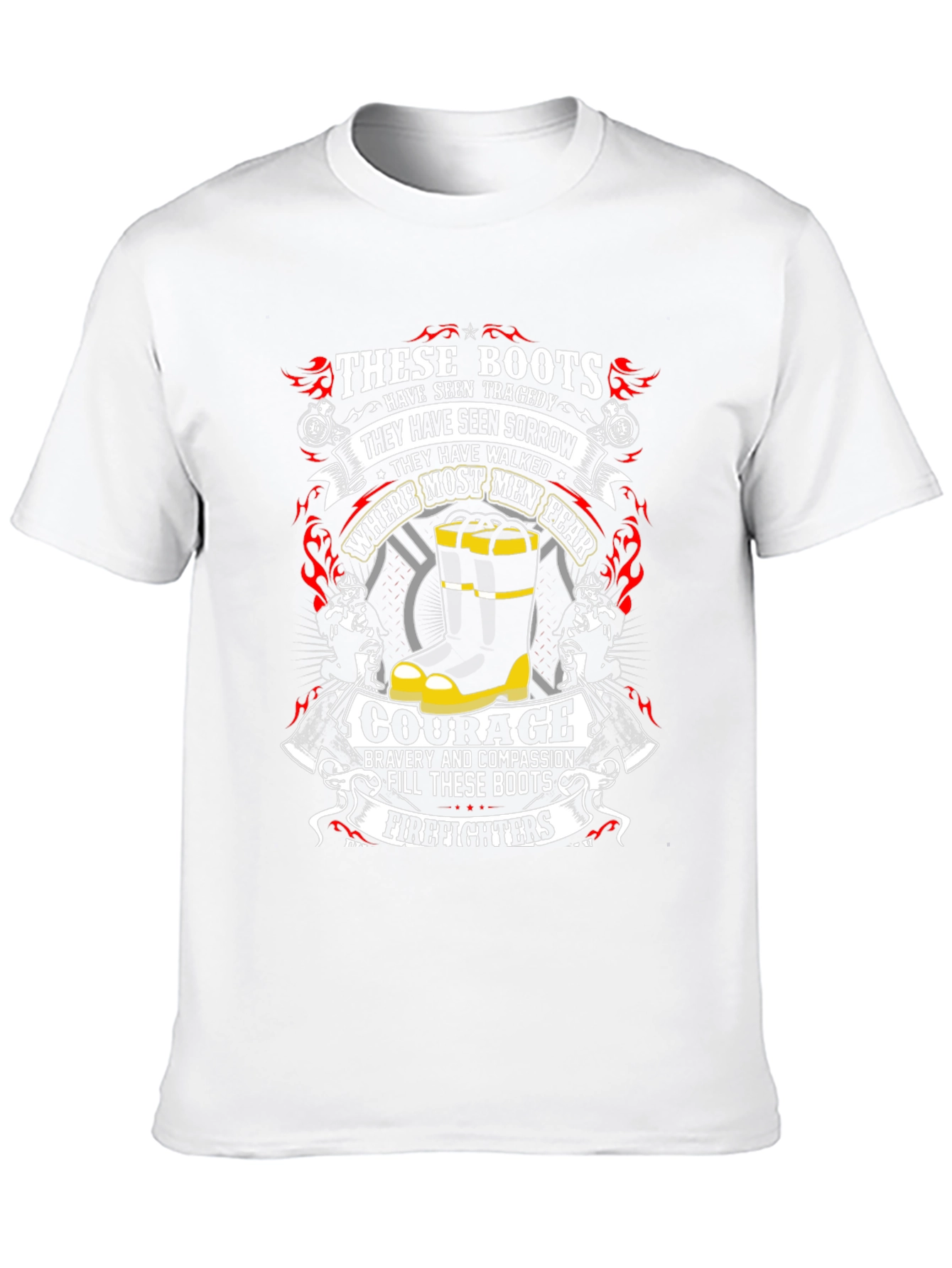 Firefighter Boots Graphic T-Shirt - Courage & Bravery