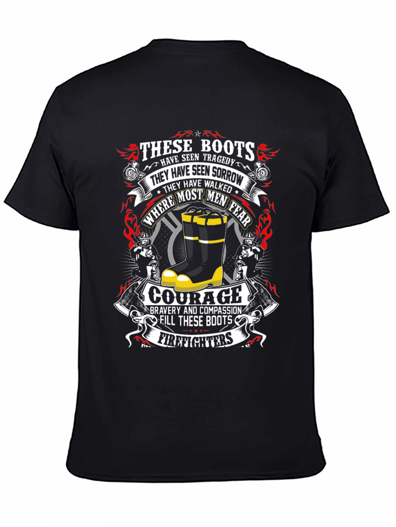 Firefighter Boots Graphic T-Shirt - Courage & Bravery