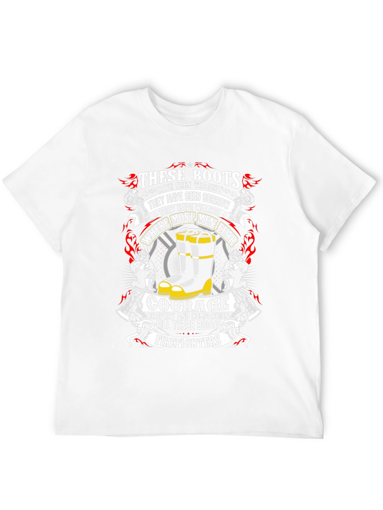 Firefighter Boots Graphic T-Shirt - Courage & Bravery