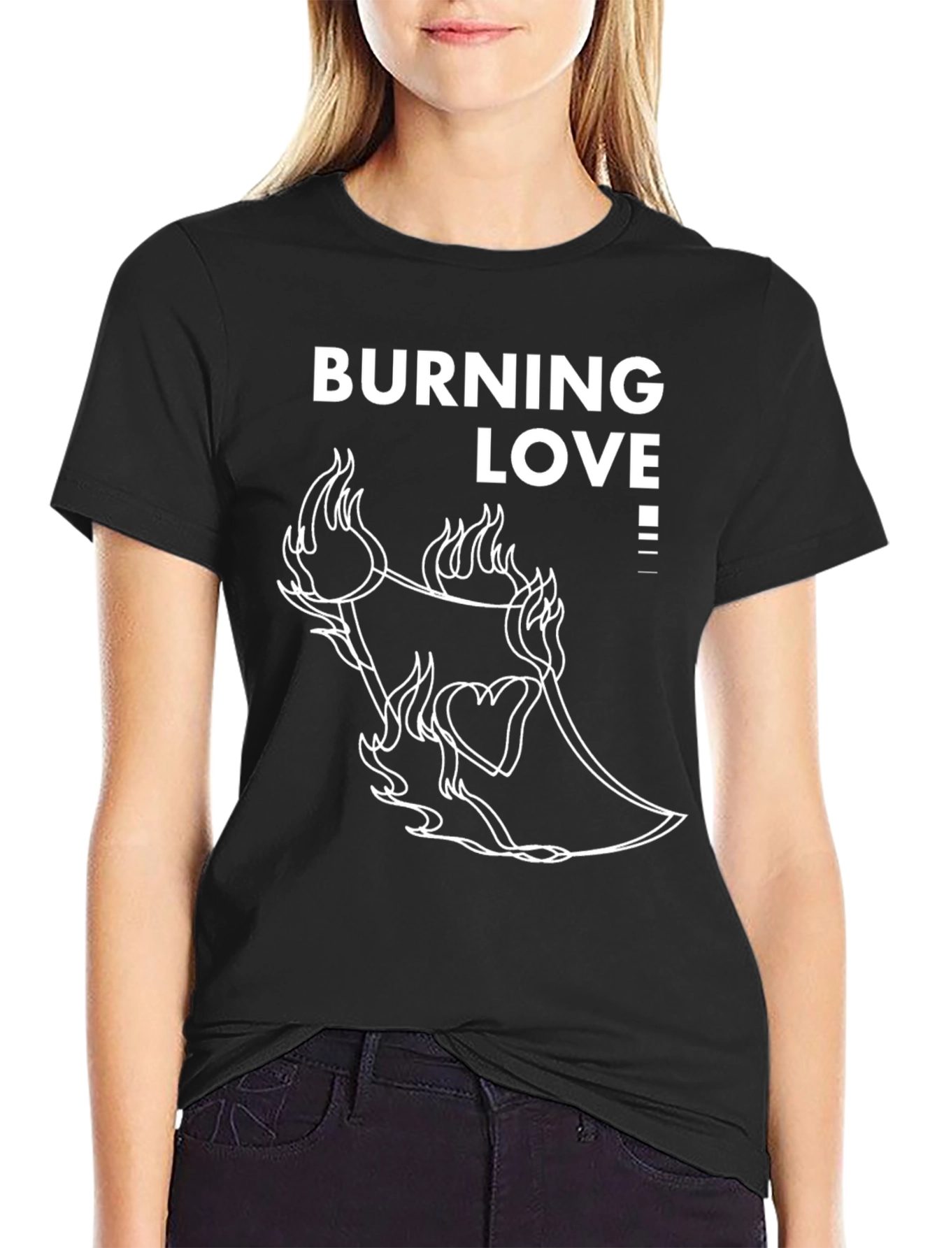 Burning Love Graphic Tee - Black T-Shirt