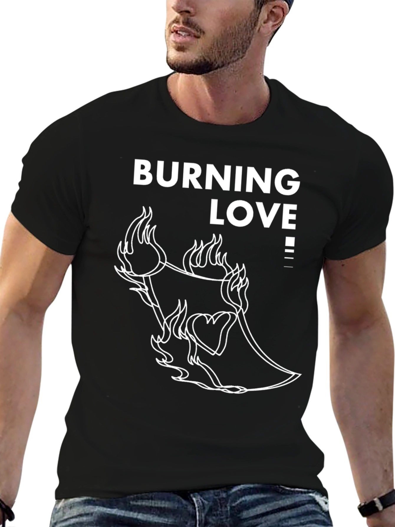 Burning Love Graphic Tee - Black T-Shirt