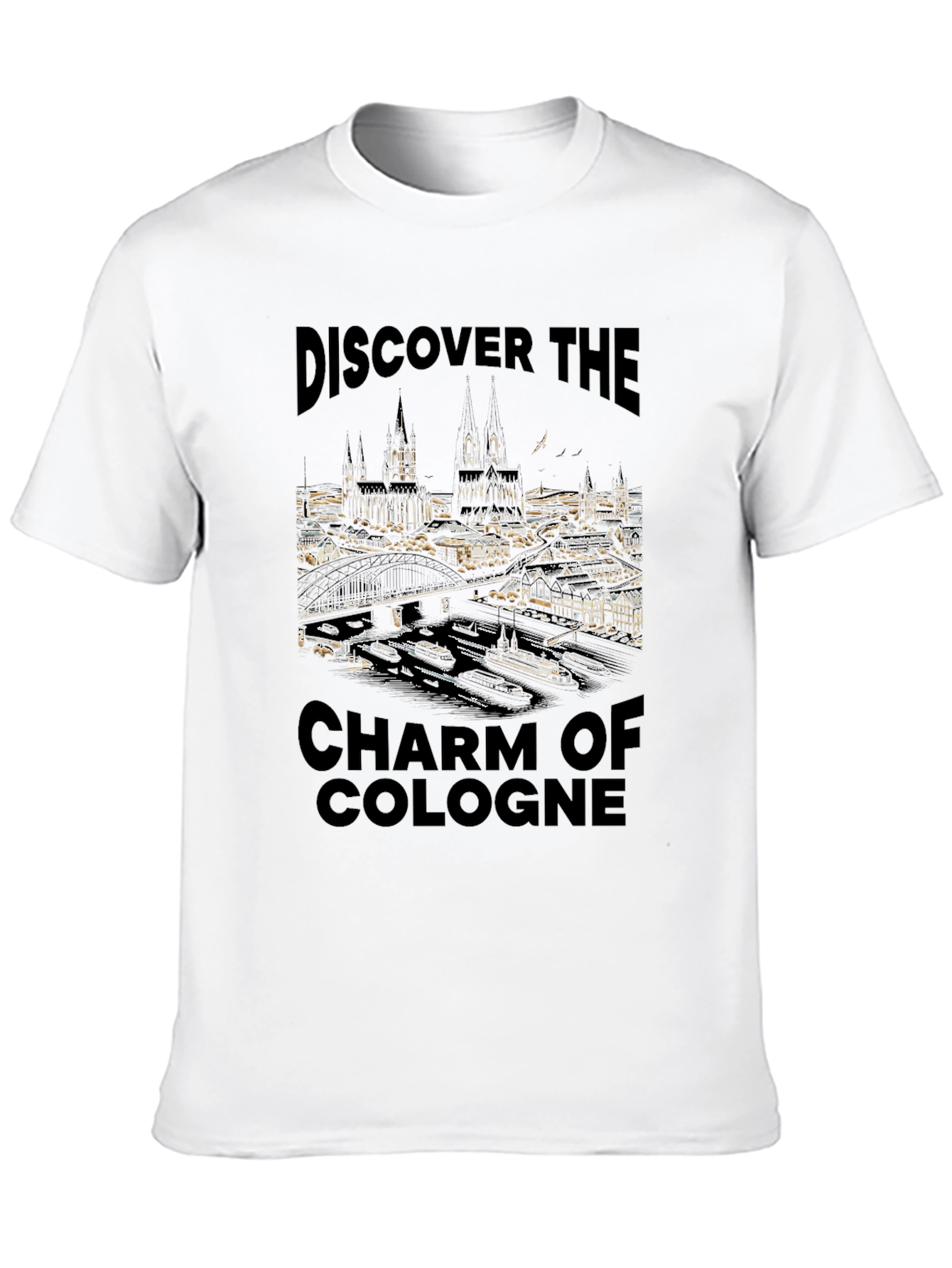 Discover the Charm of Cologne Black Graphic Tee