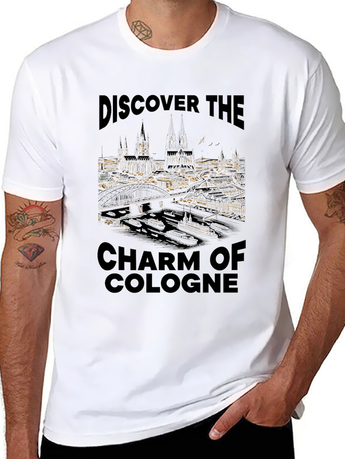 Discover the Charm of Cologne Black Graphic Tee