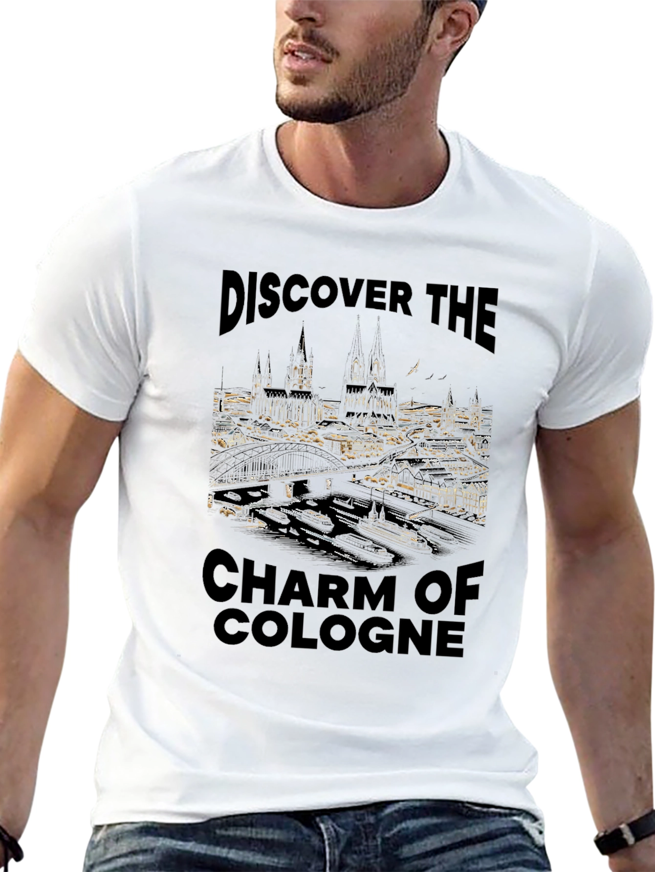 Discover the Charm of Cologne Black Graphic Tee