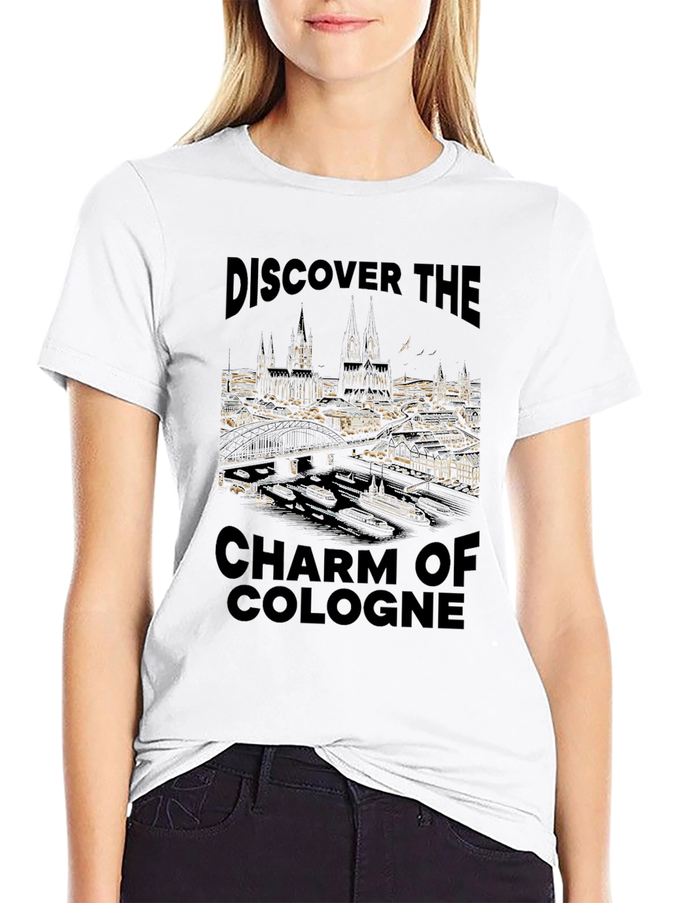 Discover the Charm of Cologne Black Graphic Tee