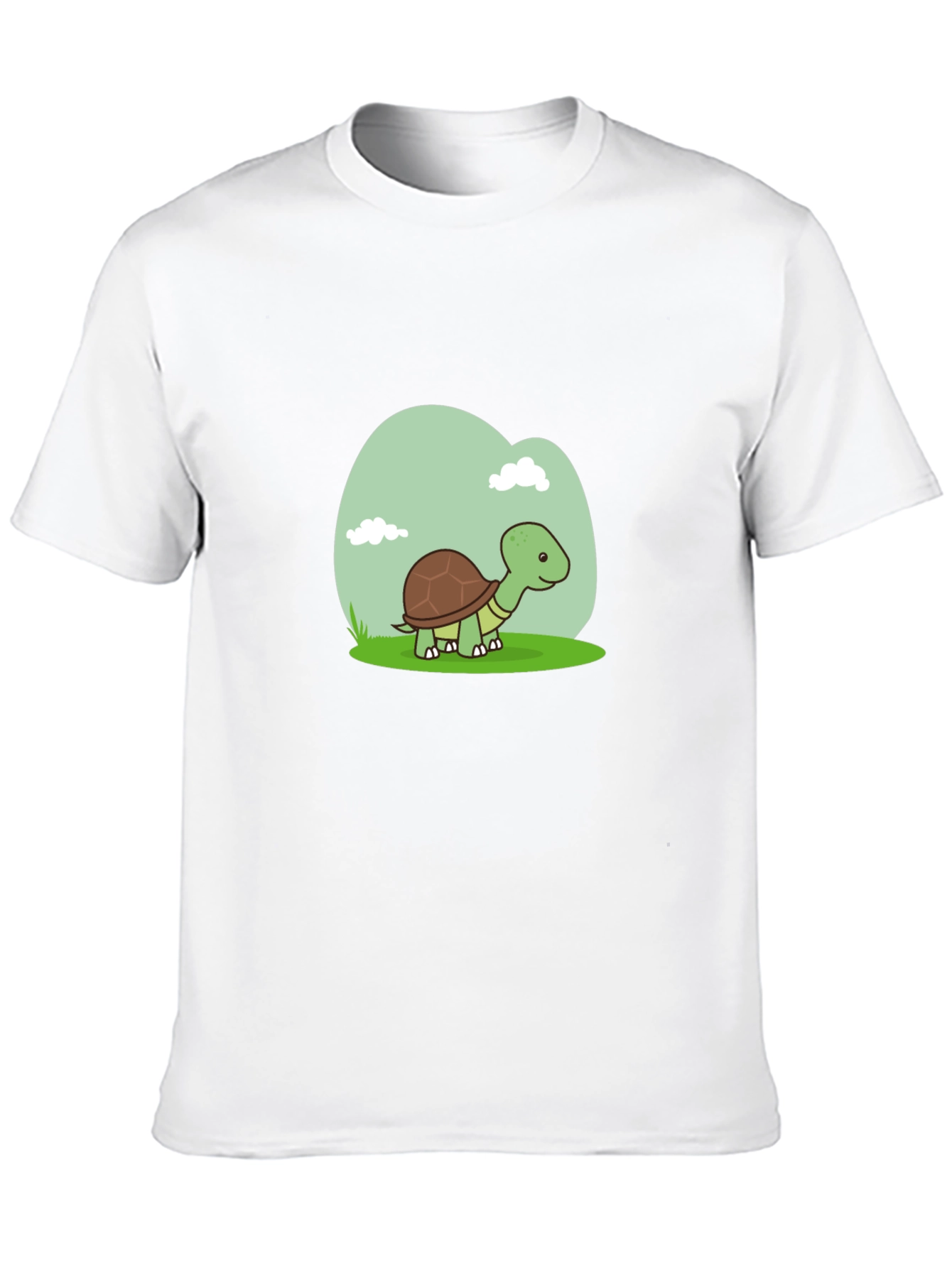 Cute Turtle Graphic Tee - Black Cotton T-Shirt