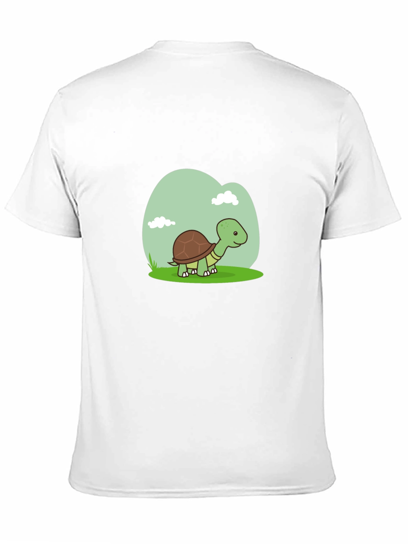 Cute Turtle Graphic Tee - Black Cotton T-Shirt