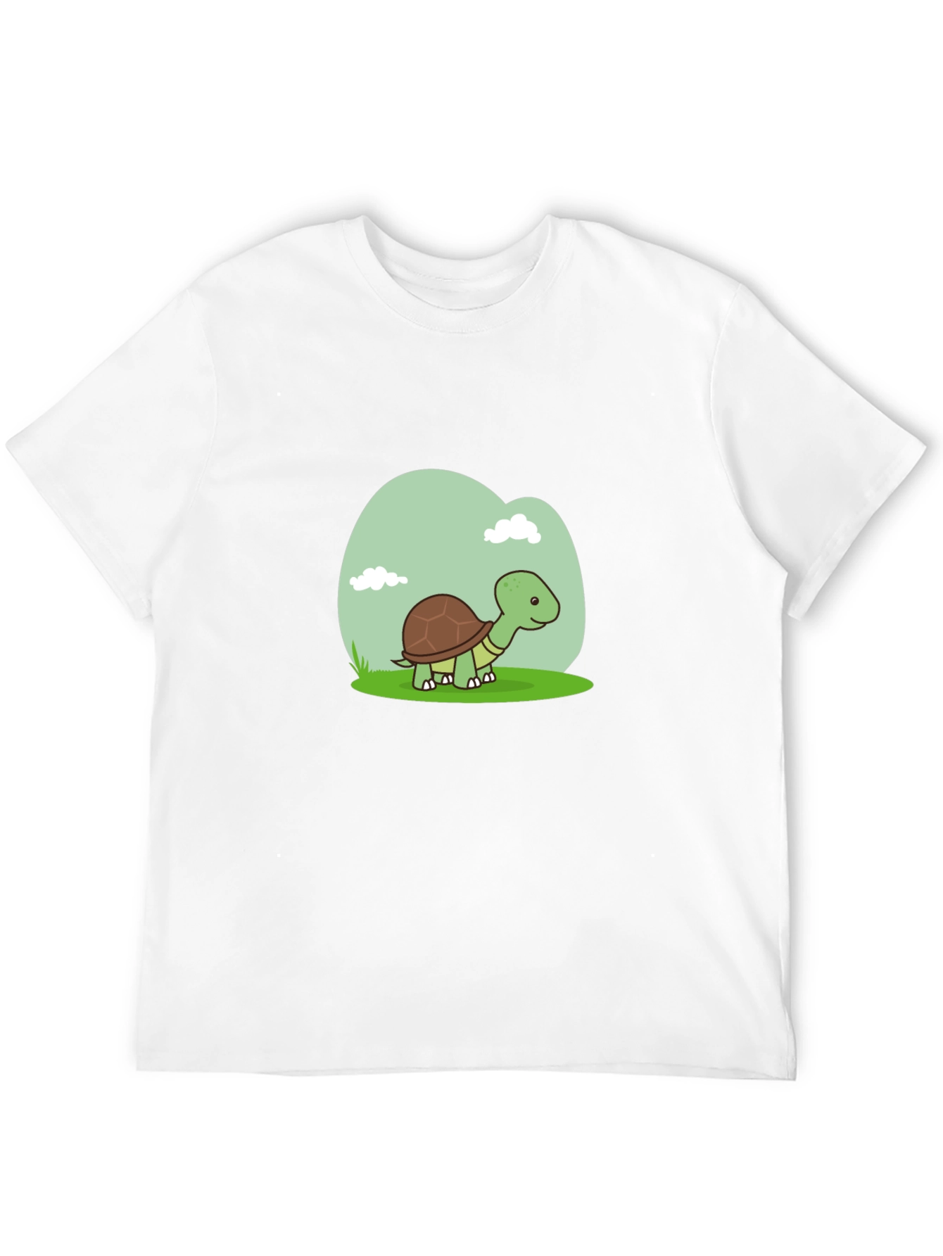 Cute Turtle Graphic Tee - Black Cotton T-Shirt