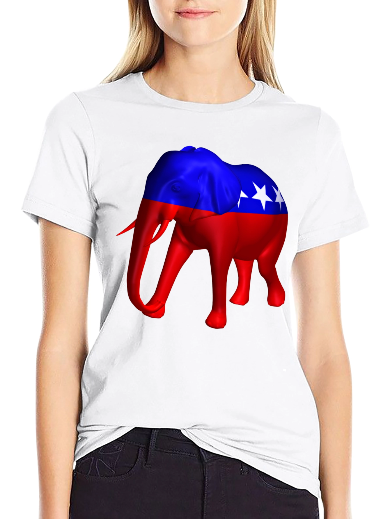 Elephant Political USA Flag T-Shirt