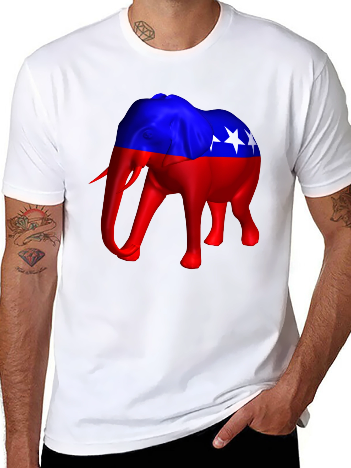 Elephant Political USA Flag T-Shirt