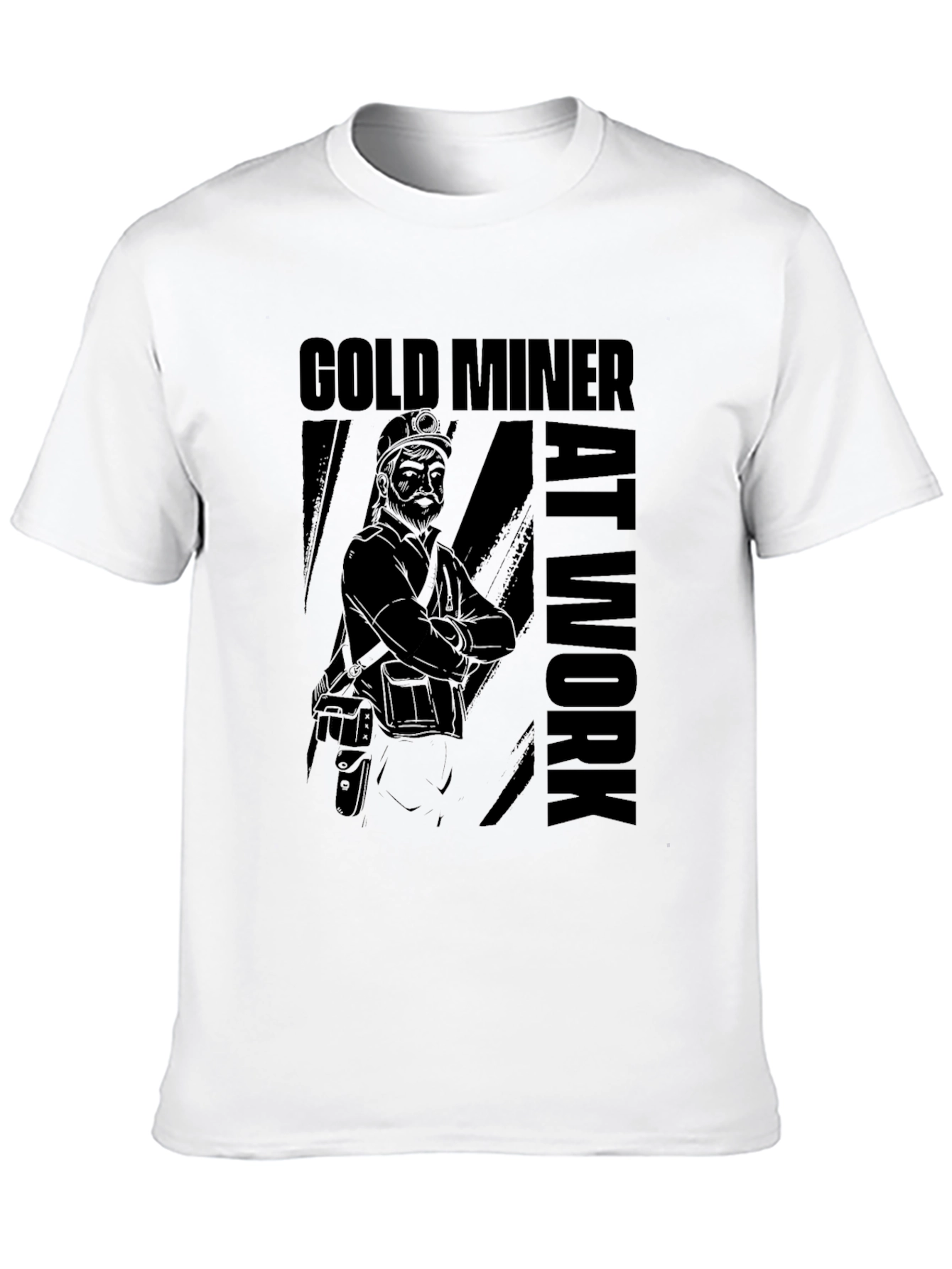 Gold Miner at Work Black T-Shirt