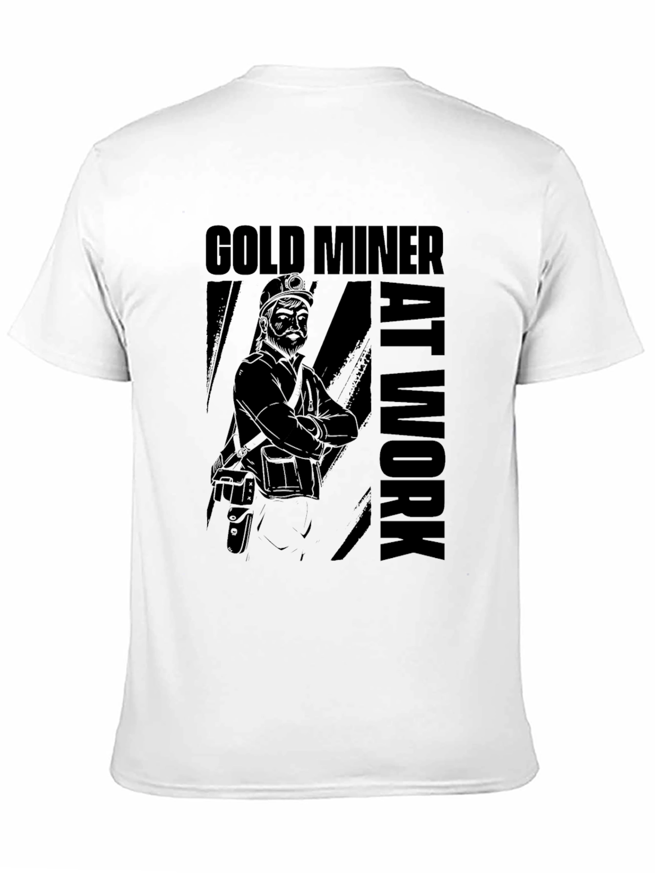 Gold Miner at Work Black T-Shirt