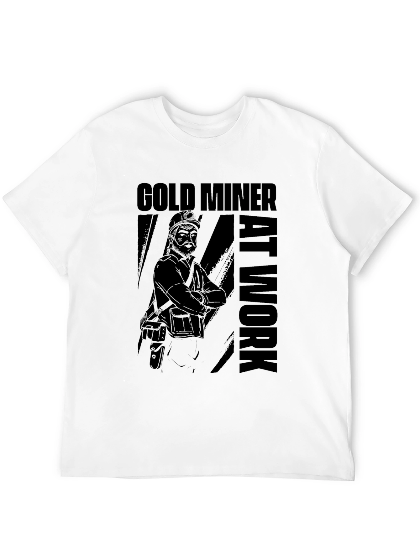 Gold Miner at Work Black T-Shirt