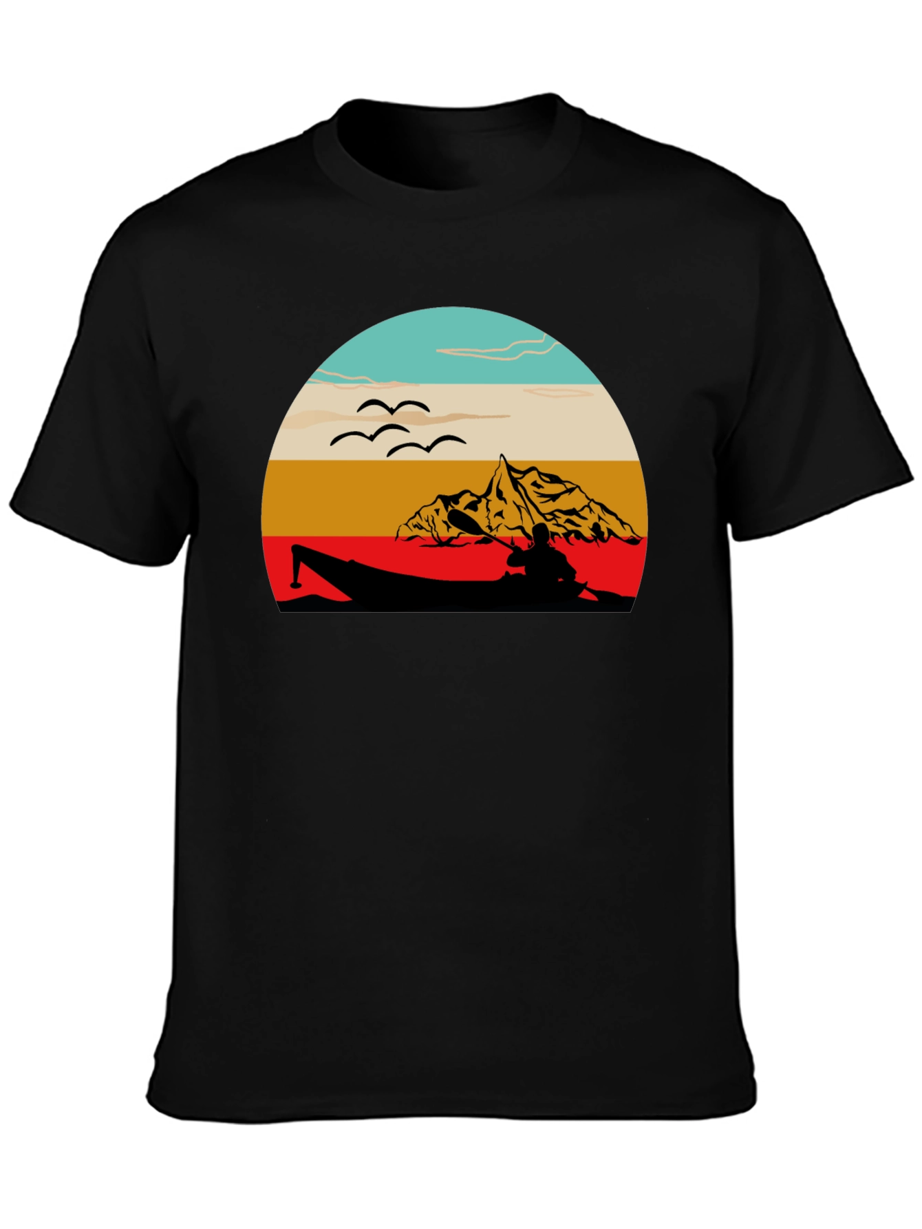 Retro Kayak Sunset Graphic Tee