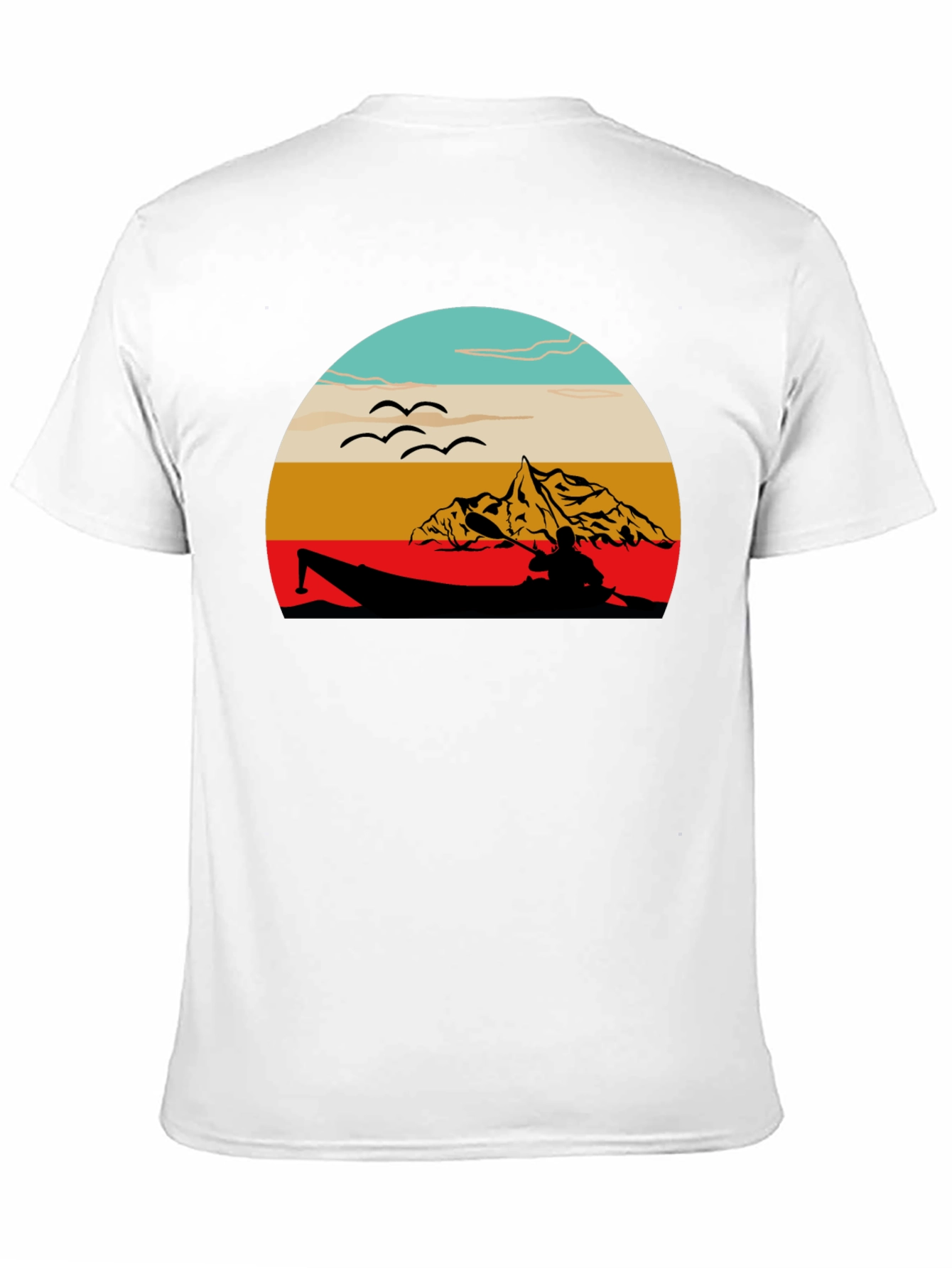 Retro Kayak Sunset Graphic Tee