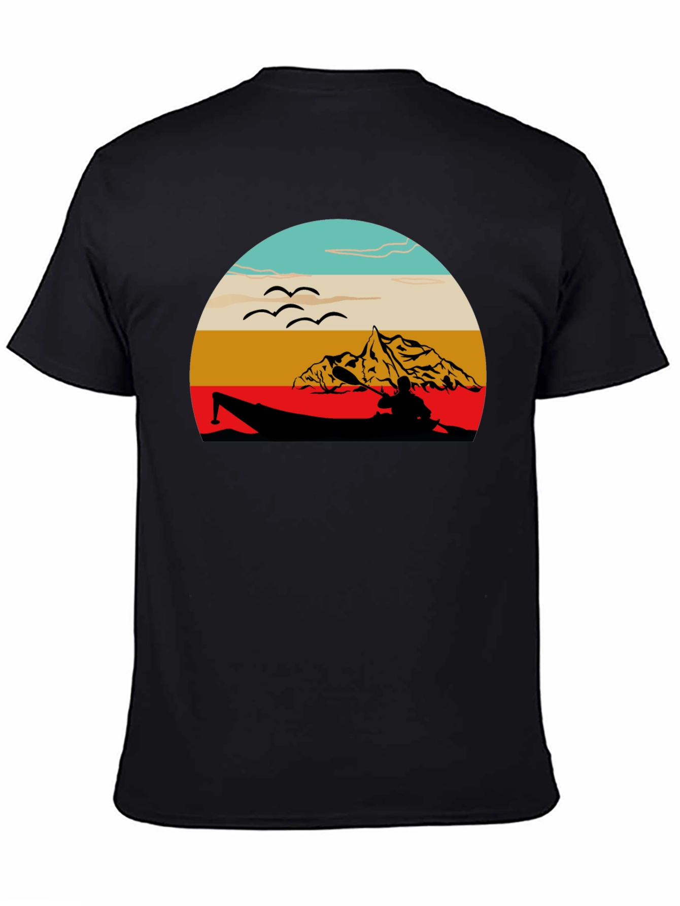 Retro Kayak Sunset Graphic Tee