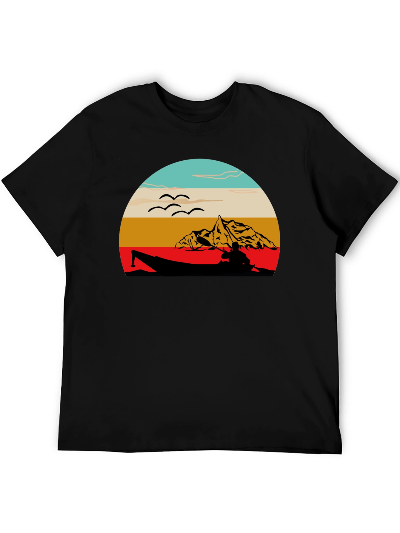 Retro Kayak Sunset Graphic Tee