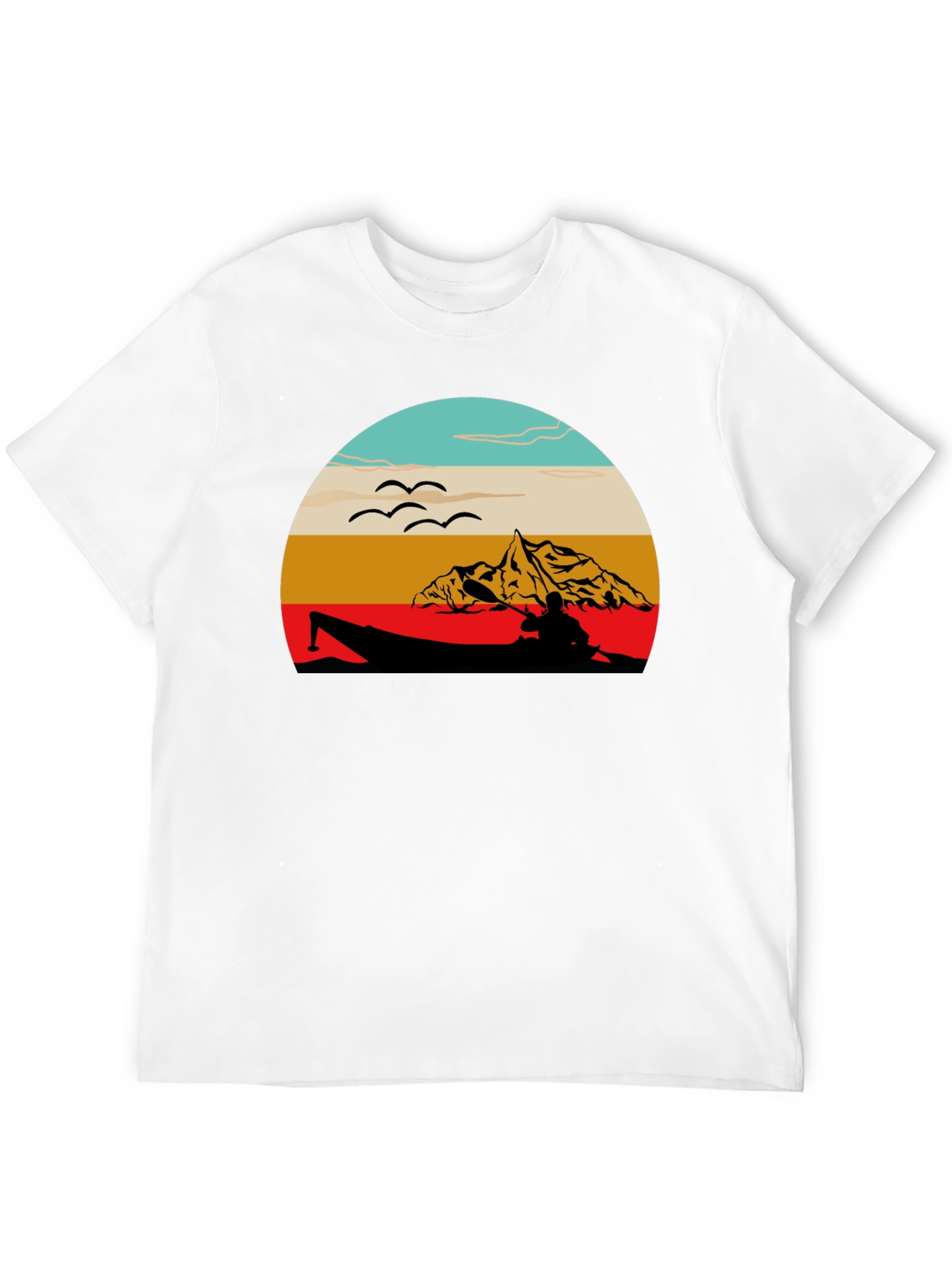 Retro Kayak Sunset Graphic Tee