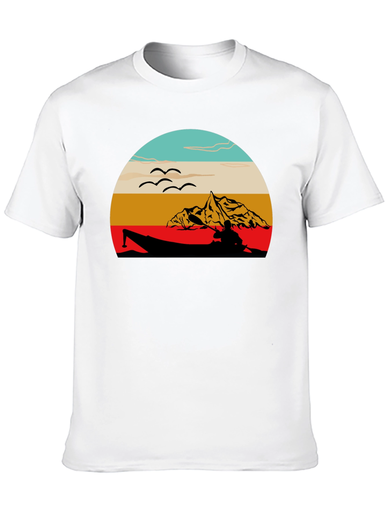 Retro Kayak Sunset Graphic Tee