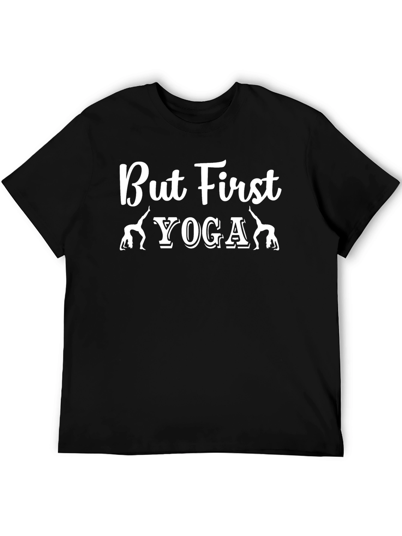 But First Yoga Black Graphic T-Shirt