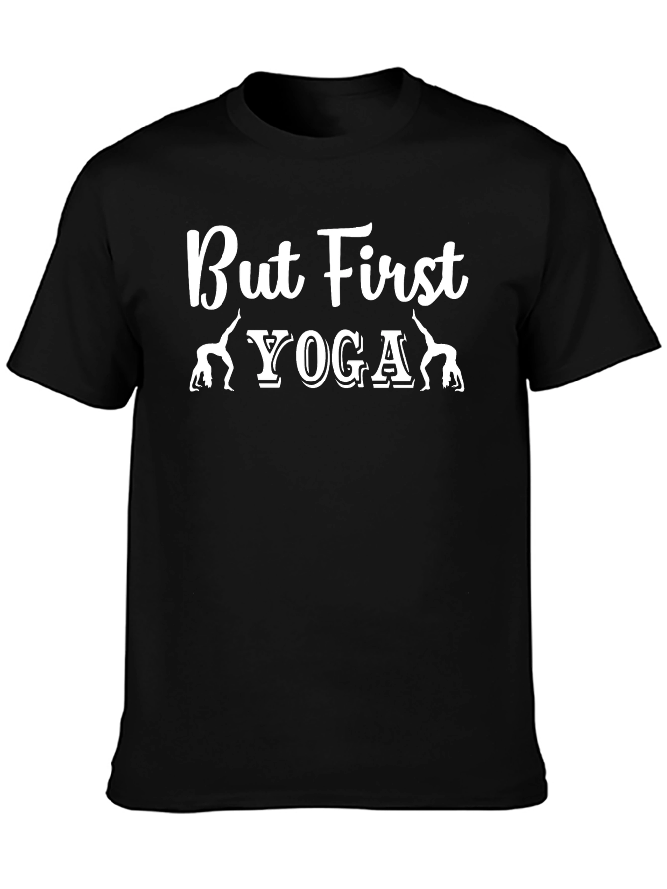 But First Yoga Black Graphic T-Shirt