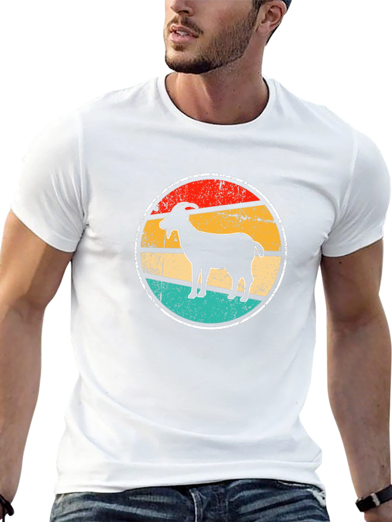 Retro Goat T-Shirt - Cool Animal Graphic Tee