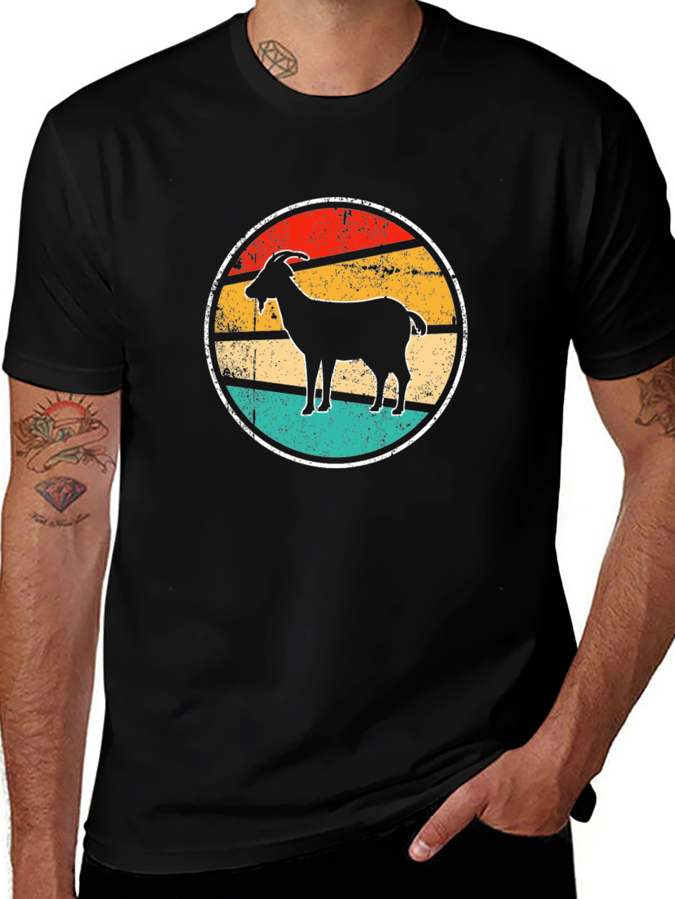 Retro Goat T-Shirt - Cool Animal Graphic Tee