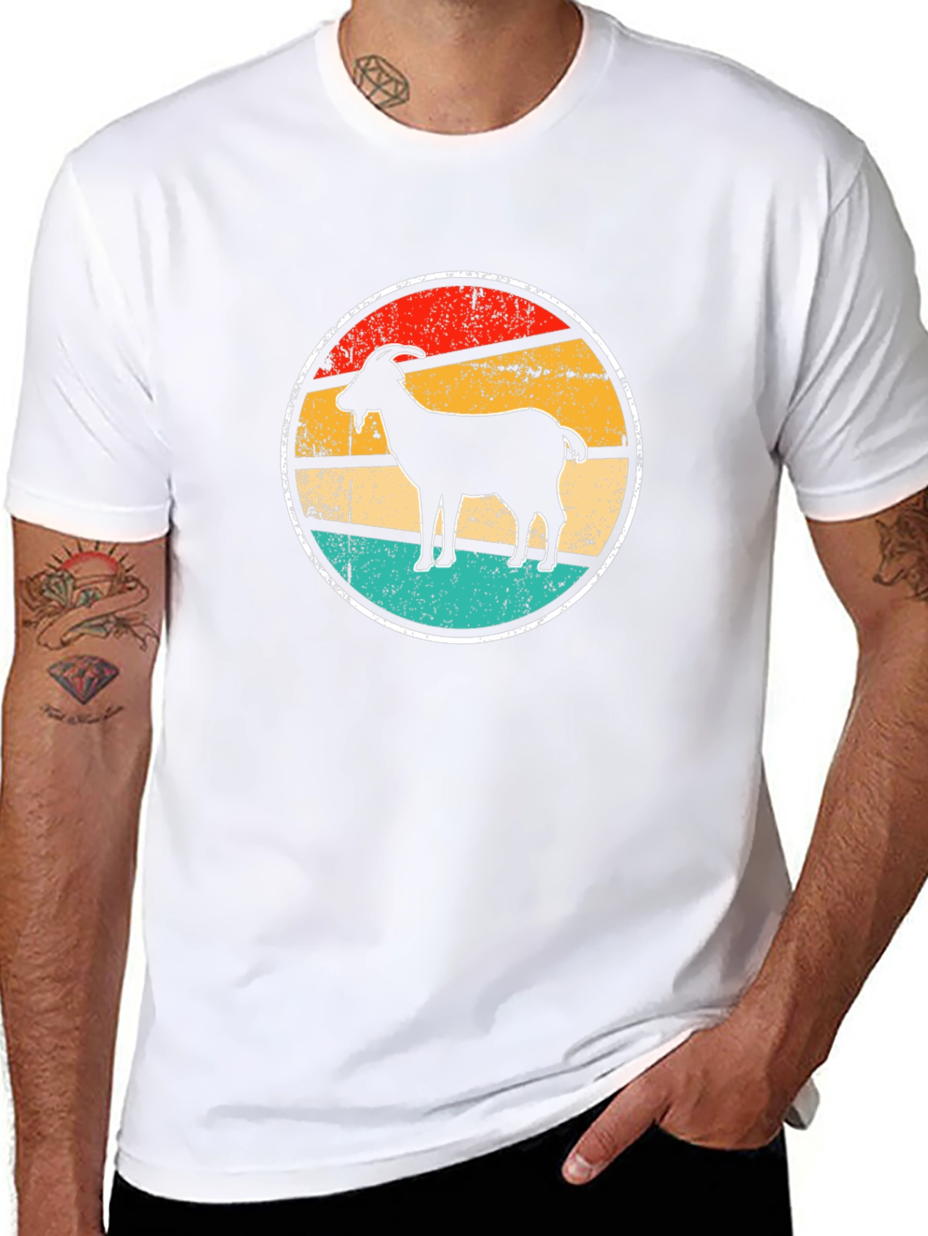 Retro Goat T-Shirt - Cool Animal Graphic Tee