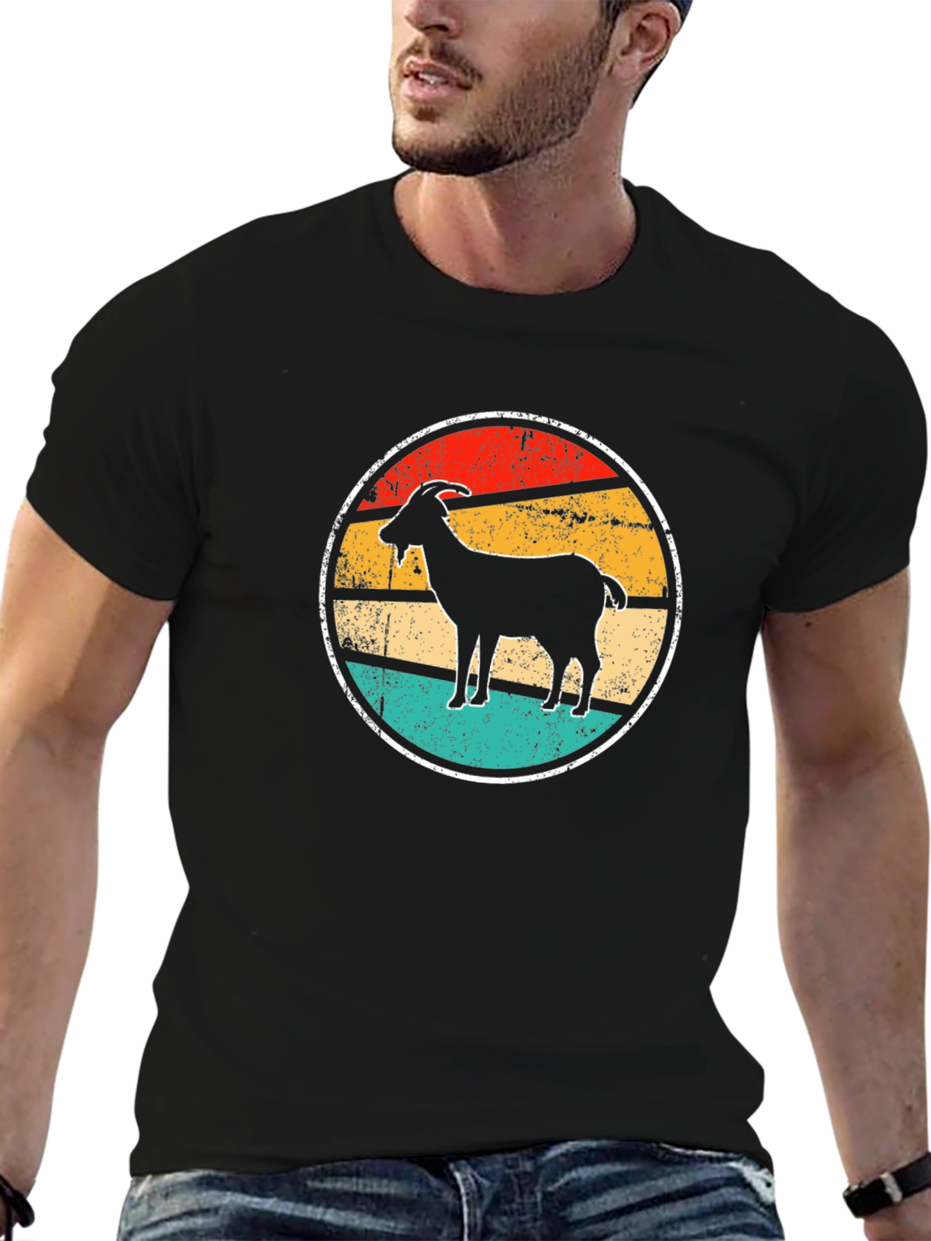 Retro Goat T-Shirt - Cool Animal Graphic Tee