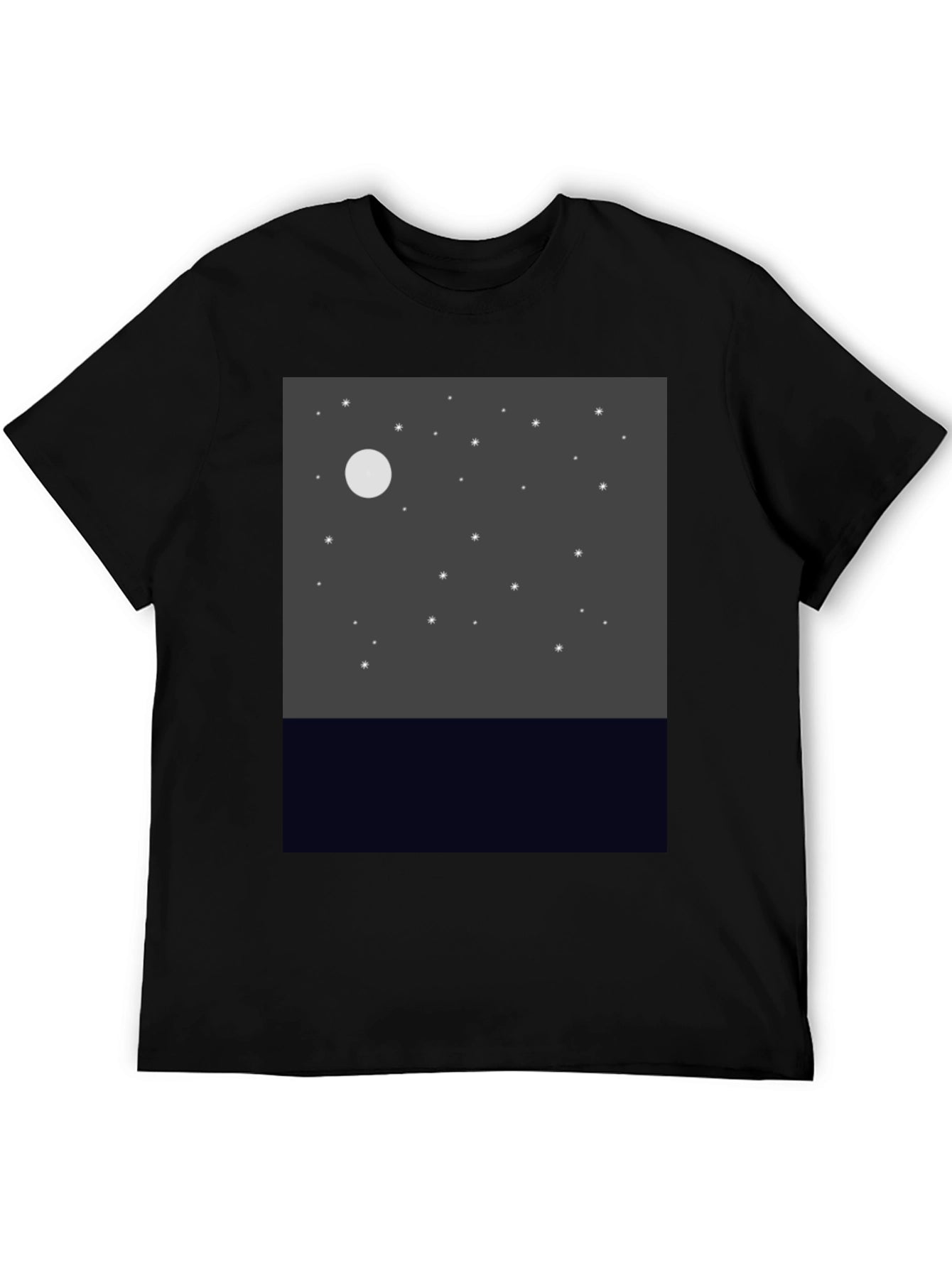 Night Sky Graphic Tee - Black Cotton Comfort