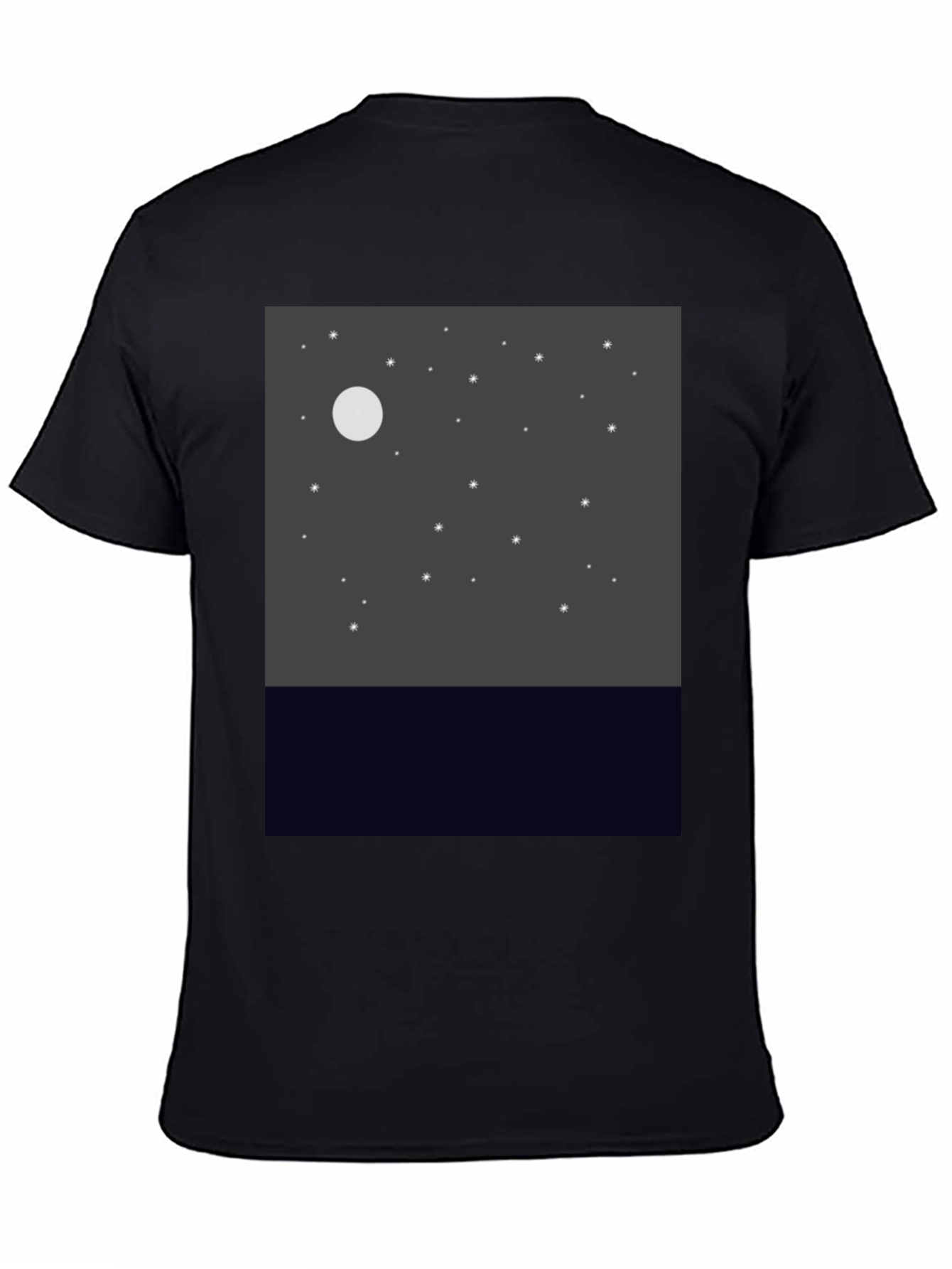 Night Sky Graphic Tee - Black Cotton Comfort