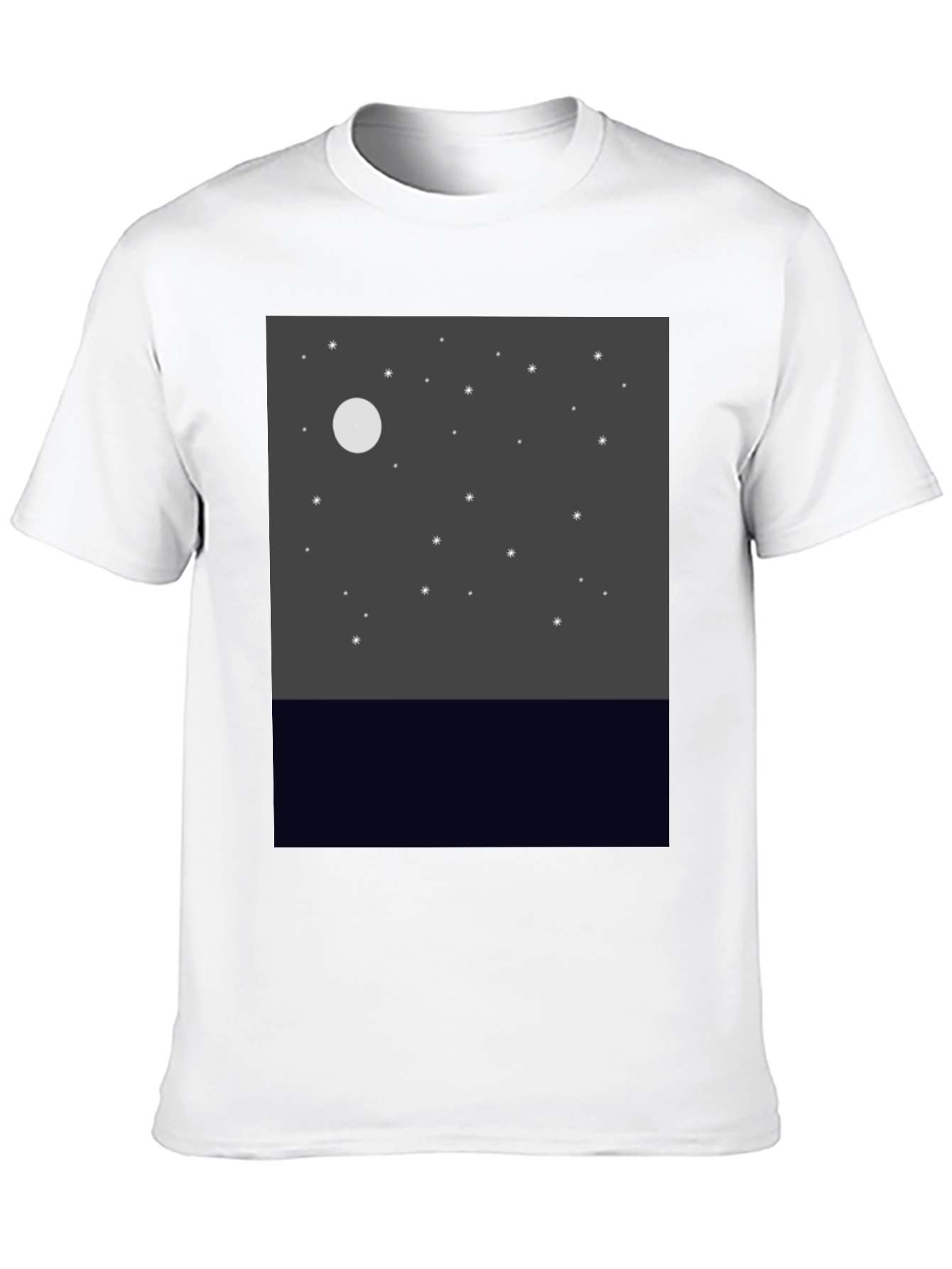 Night Sky Graphic Tee - Black Cotton Comfort