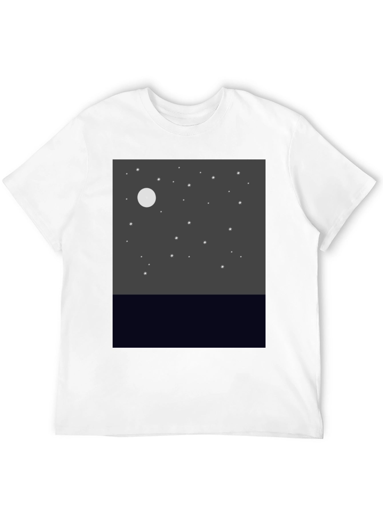 Night Sky Graphic Tee - Black Cotton Comfort
